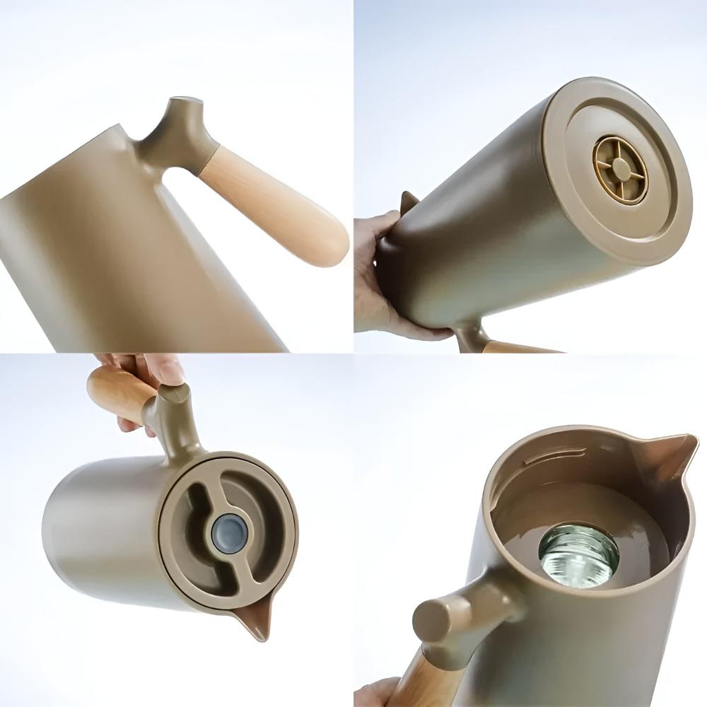 NordicTherm – Geïsoleerde Karaf met Houten Handvat voor Stijlvol Genieten