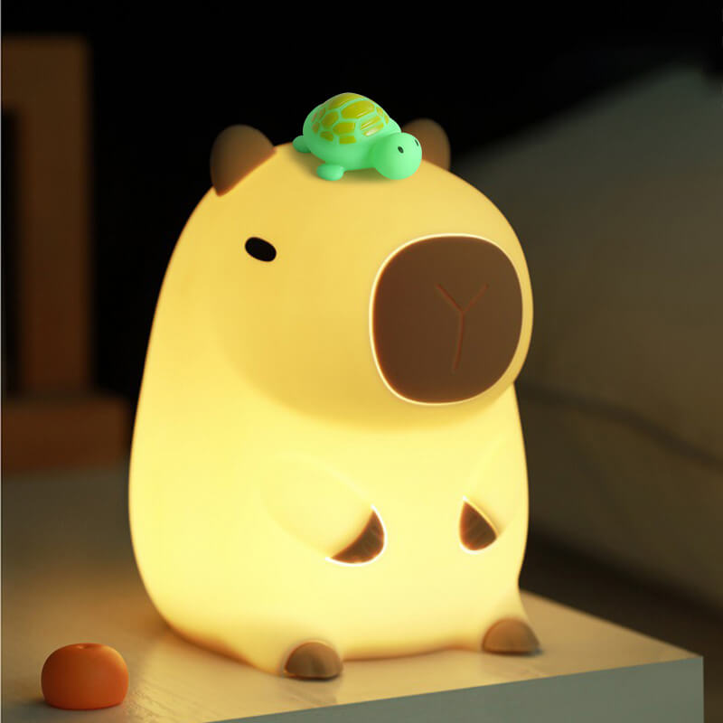 Capibara Met Schildpad LED Squishy Nachtlamp Voor Cadeau USB Oplaadbare Capibara Lamp