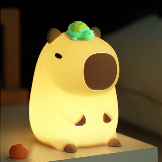 Capibara Met Schildpad LED Squishy Nachtlamp Voor Cadeau USB Oplaadbare Capibara Lamp