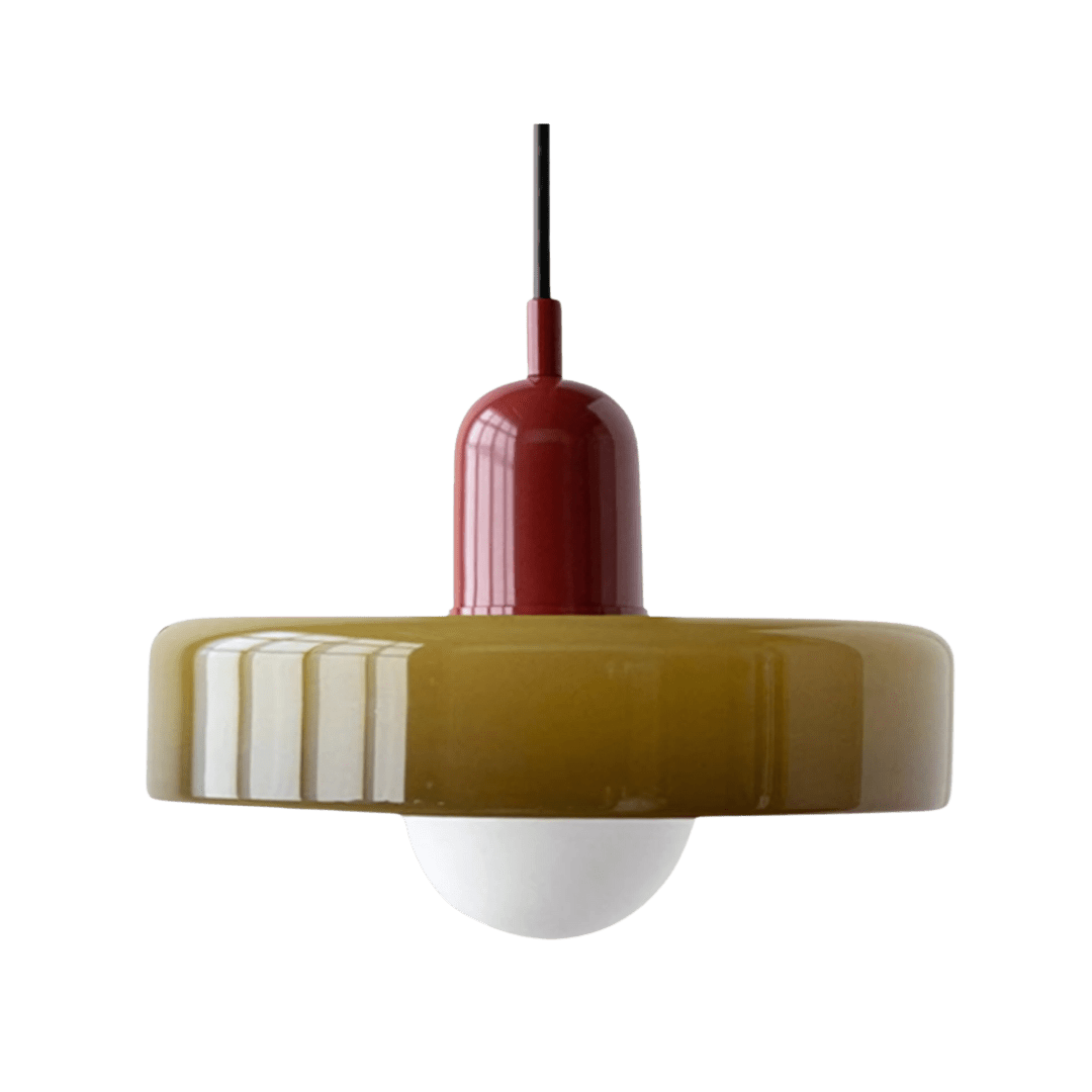 Bauhaus hanglamp van gekleurd Glas