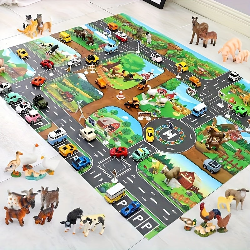 Interactief Speelkleed Avontuur – Ontdek Boerderij en Verkeer Met Speelgoed