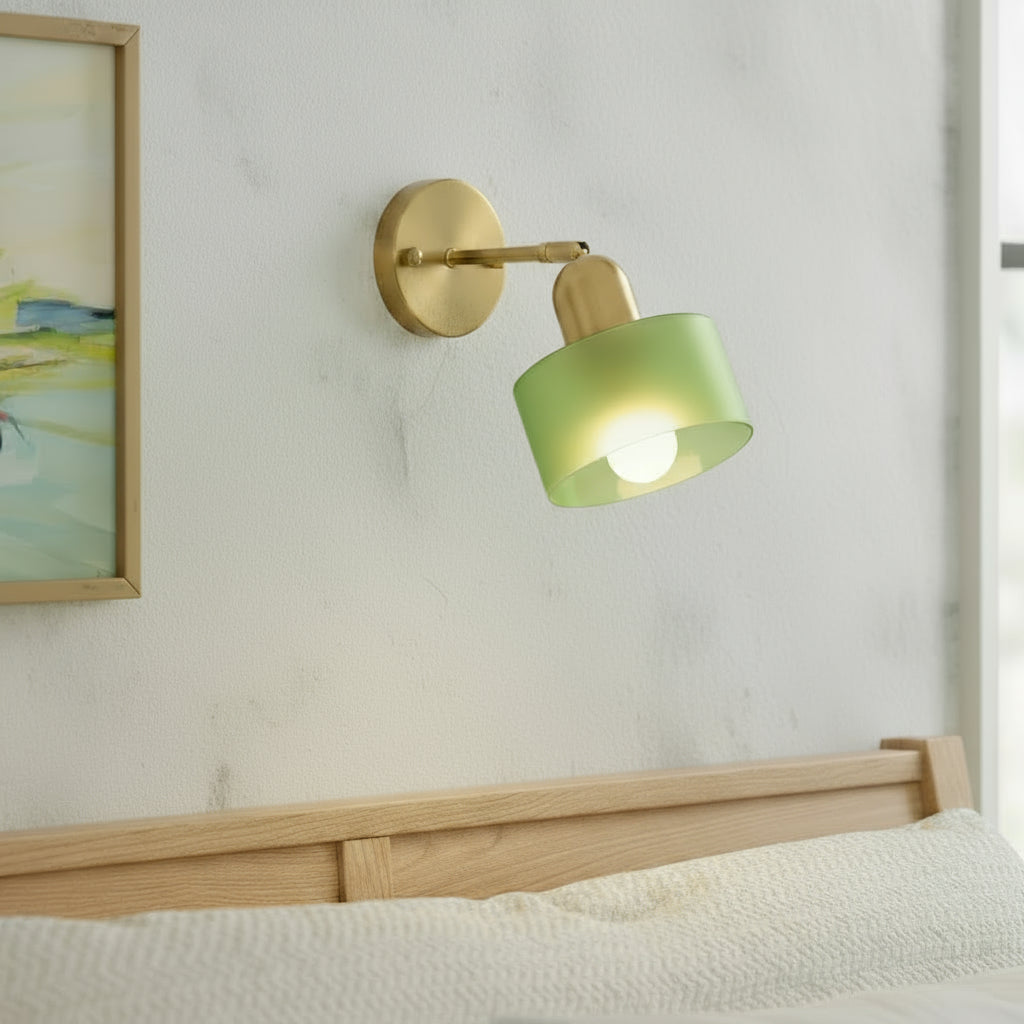 Bauhaus Wandlamp met Gekleurd Glas