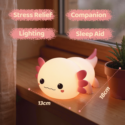 Axolotl Schattige Squishy Nachtlamp - Perfect Cadeau 🎁