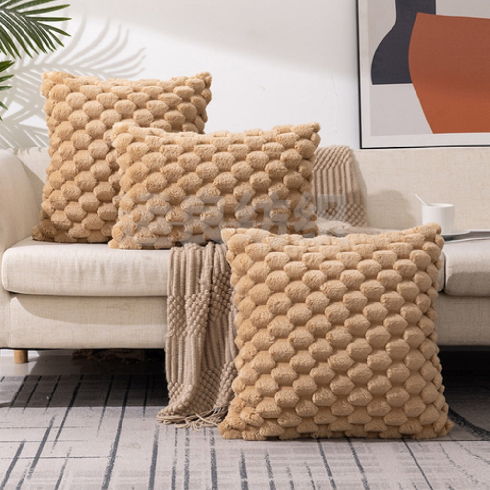CloudLuxe – Zachte Marshmallow Kussenhoes met Luxe 3D Textuur