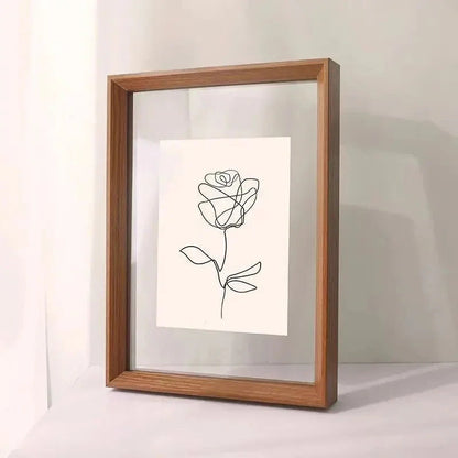 Houten Drijvende Fotolijst met Glas aan Beide Zijden voor Kunst en Posters