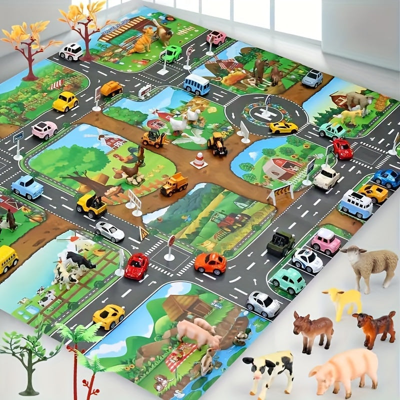 Interactief Speelkleed Avontuur – Ontdek Boerderij en Verkeer Met Speelgoed
