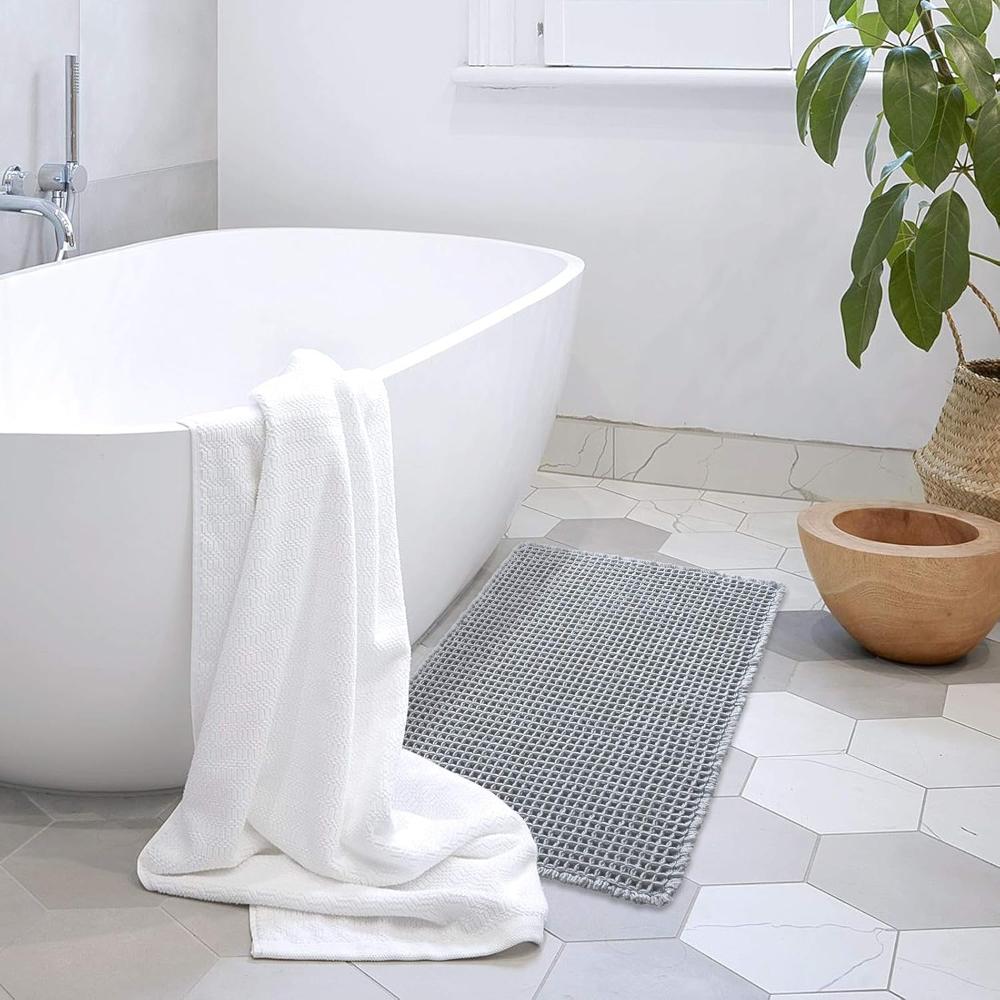 LuxeWeave – Wafelstructuur Badmat met Ultiem Comfort & Absorptie