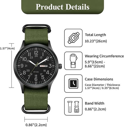 Duurzaam heren outdoor horloge – waterdicht, krasbestendig ontwerp, voor avontuur