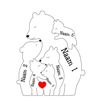 Éénoudergezin Hugging Bear Family - Symbool van liefde