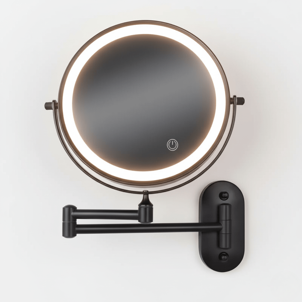 MAGNIFILUX – LED Vergrotende Spiegel met Verstelbare Verlichting en Oplaadbare Batterij