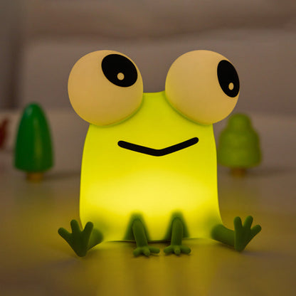 Kikker Met Grote Ogen Schattige Kleine Silicone Squishy Nachtlamp Perfect Cadeau