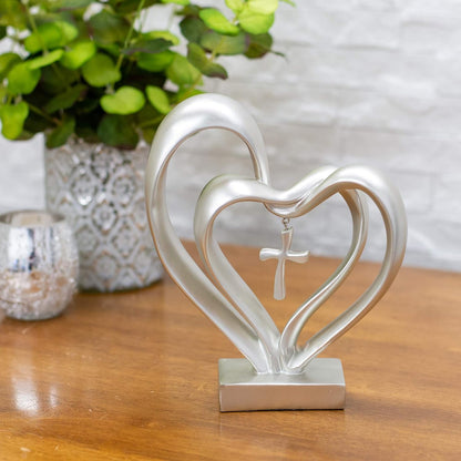 Huwelijk Neemt Drie - Verweven Hart & Kruis Tafel Accent