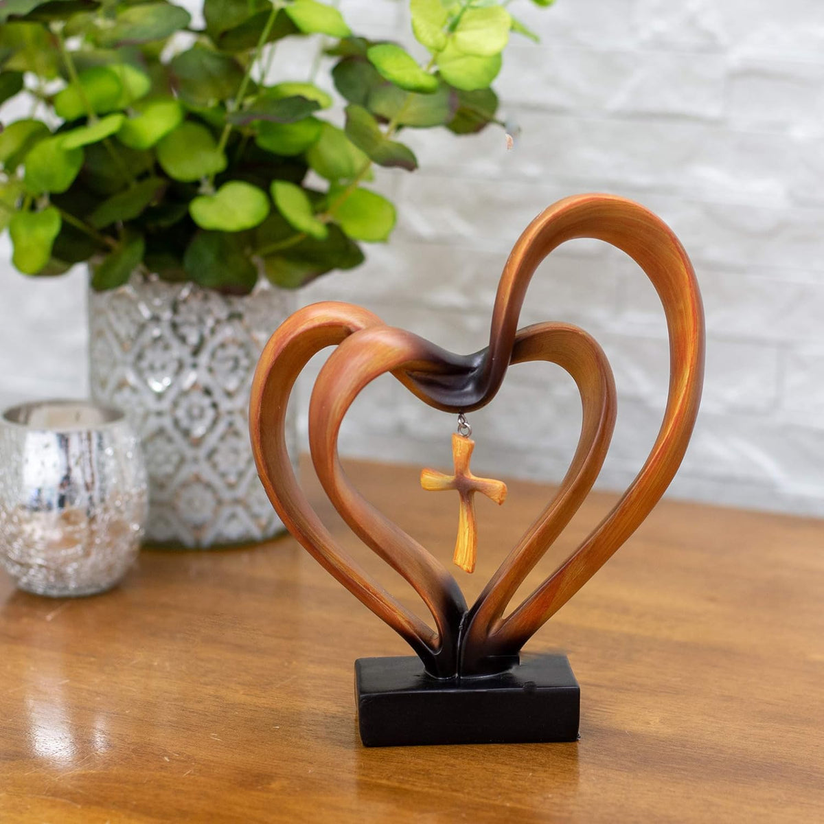 Huwelijk Neemt Drie - Verweven Hart & Kruis Tafel Accent