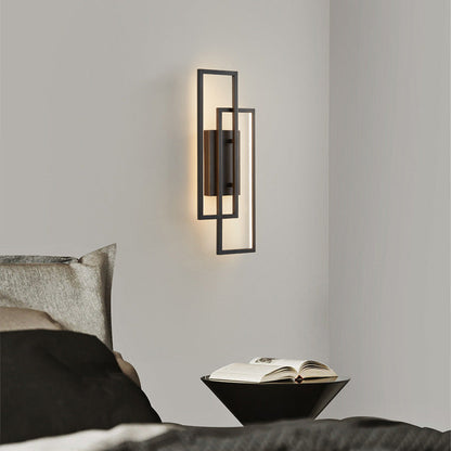 Wandgemonteerde LED Lamp Met Dubbele Rechthoekige Frame