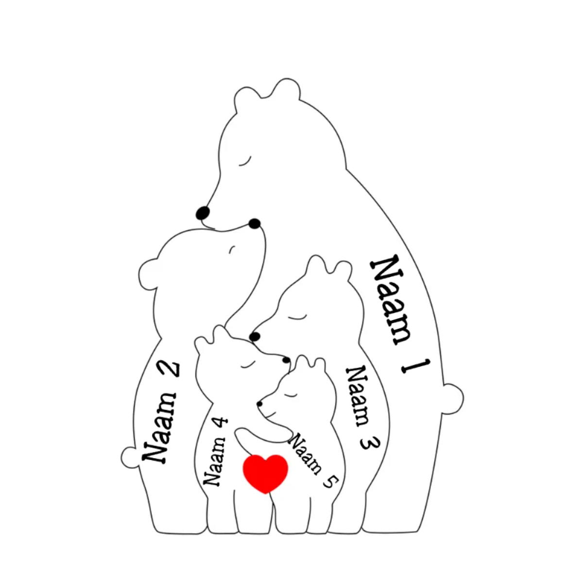 Éénoudergezin Hugging Bear Family - Symbool van liefde