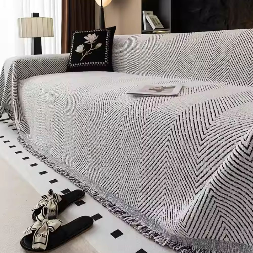 LumiWeave Luxe Herringbone Bankhoes – Stijlvolle Bescherming voor een Tijdloos Interieur
