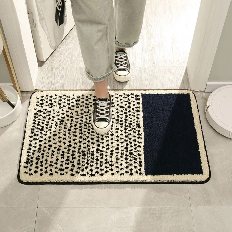 NordicFlow – Luxe Handgemaakte Badmat met Abstract Design voor Stijlvolle Badkamers