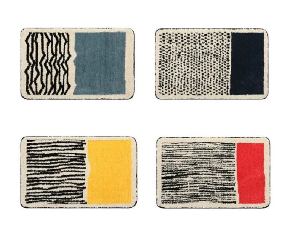 NordicFlow – Luxe Handgemaakte Badmat met Abstract Design voor Stijlvolle Badkamers
