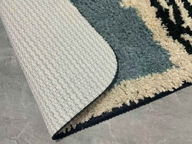 NordicFlow – Luxe Handgemaakte Badmat met Abstract Design voor Stijlvolle Badkamers