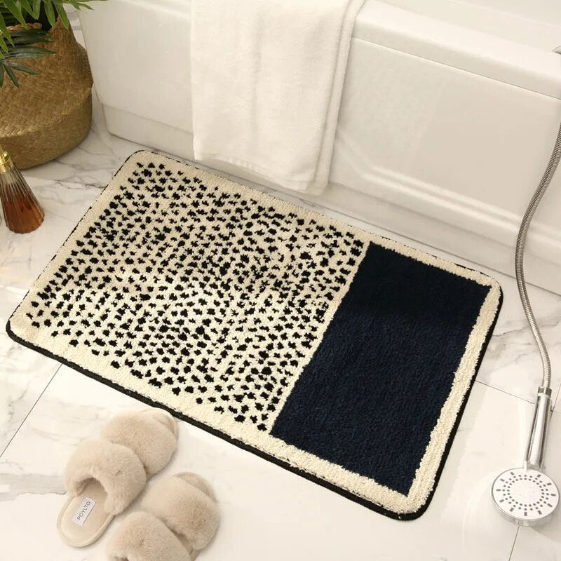 NordicFlow – Luxe Handgemaakte Badmat met Abstract Design voor Stijlvolle Badkamers