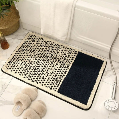 NordicFlow – Luxe Handgemaakte Badmat met Abstract Design voor Stijlvolle Badkamers