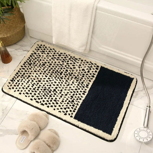 NordicFlow – Luxe Handgemaakte Badmat met Abstract Design voor Stijlvolle Badkamers