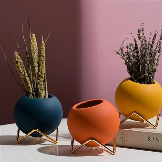 VividNest – Moderne Keramische Plantenpot met Stijlvolle Standaard
