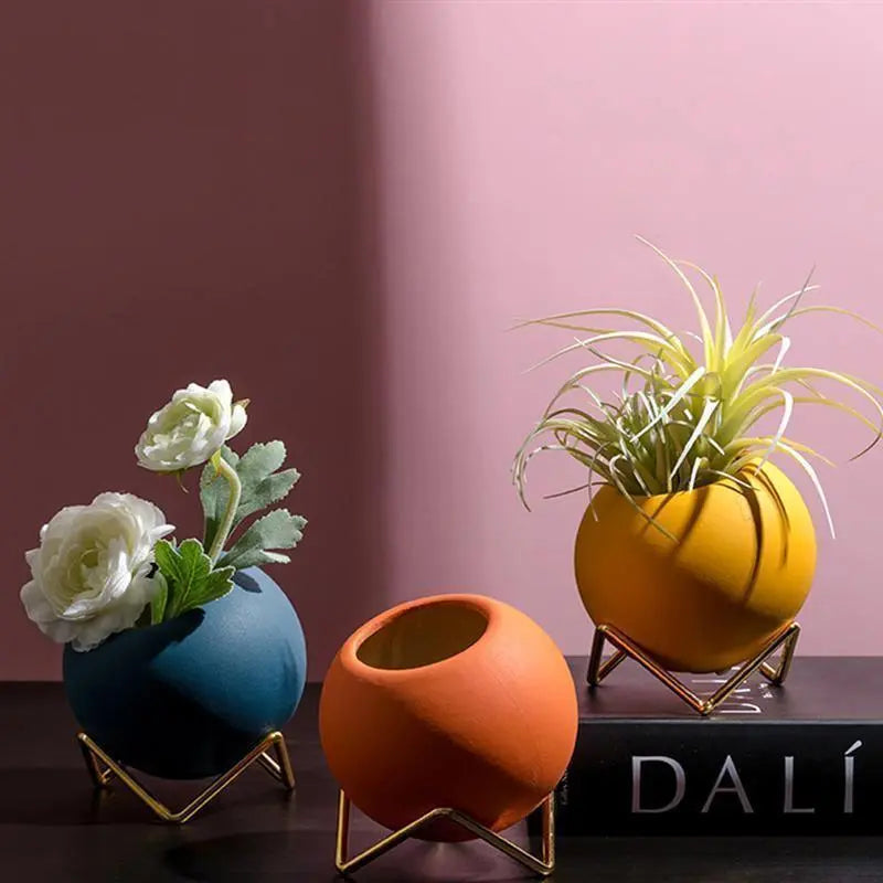 VividNest – Moderne Keramische Plantenpot met Stijlvolle Standaard