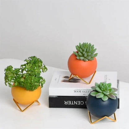 VividNest – Moderne Keramische Plantenpot met Stijlvolle Standaard