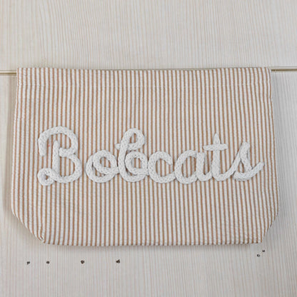 Gepersonaliseerde Seersucker Make-Up Tas - Met Naam