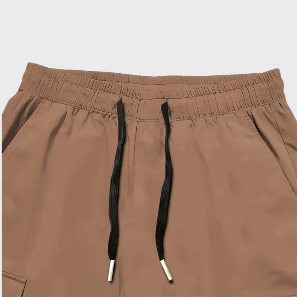 Ontspannen Pasvorm Zwarte Cargo Broek voor Mannen, Ademend en Flexibel Casual Broek met Functionele Zakjes