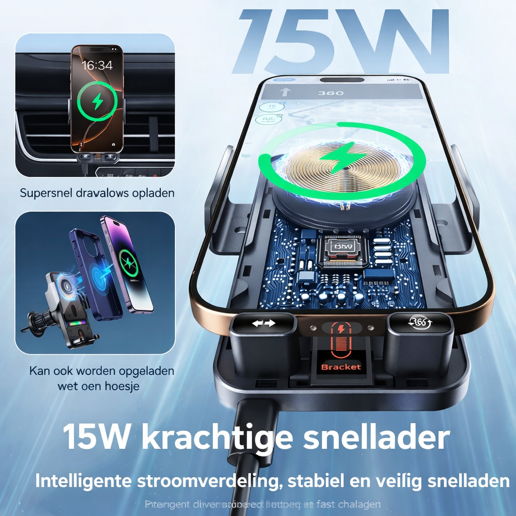 2026 Draadloze Snellaad Auto Telefoonhouder