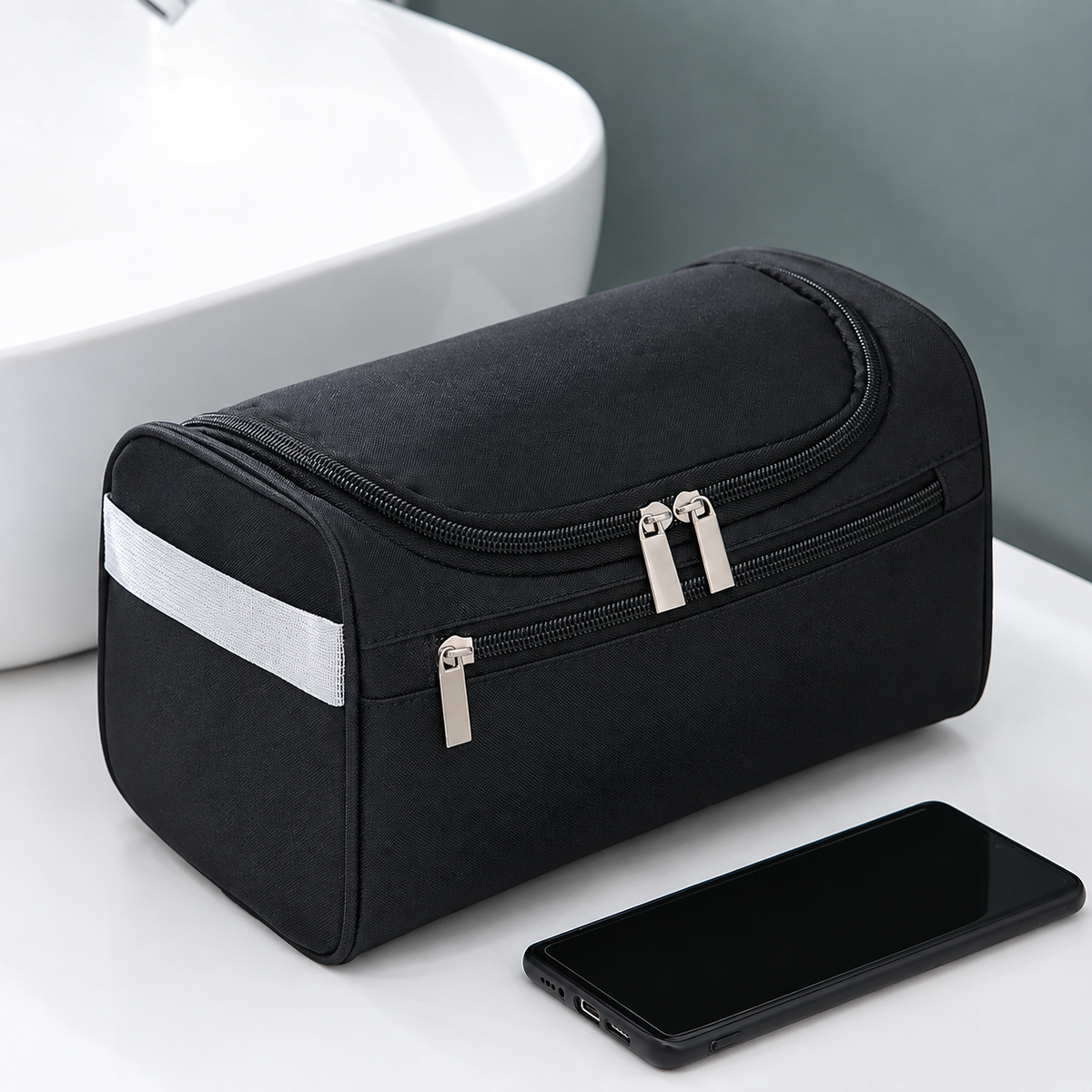 Hangende Toilettas voor Heren & Dames - Luxe PU-Lederen Dopp Kit