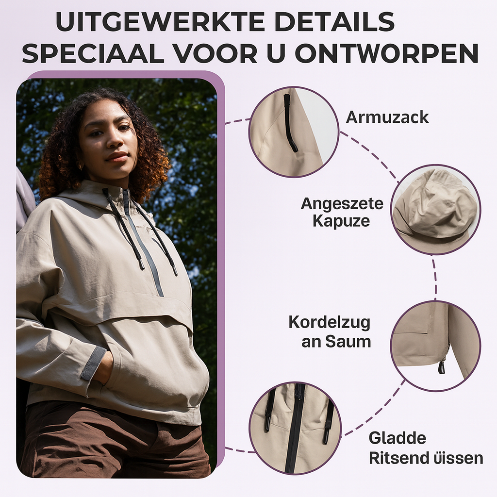 Winddichte Jas met Capuchon