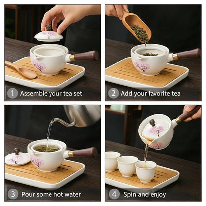 Kersenbloesem - Draaibare Infuser Theepot
