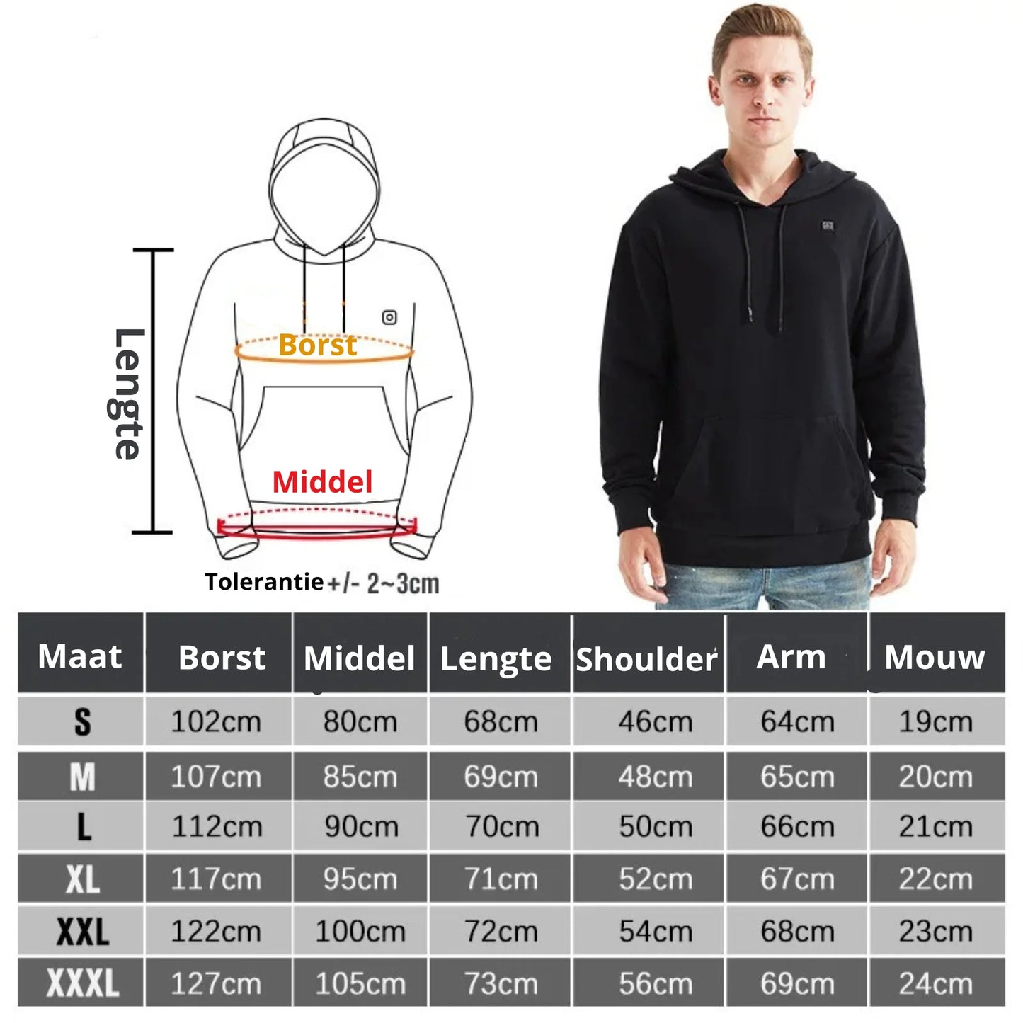 Heated Hoodie | Verwarmde Unisex Hoodie