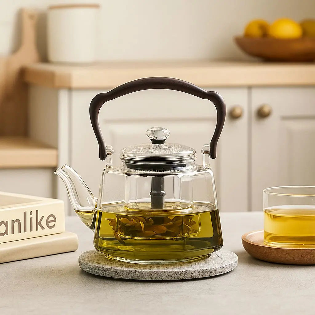 Flix Halcyon Hittebestendige Glazen Theepot Met Infuser