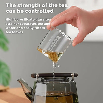 Flix Halcyon Hittebestendige Glazen Theepot Met Infuser