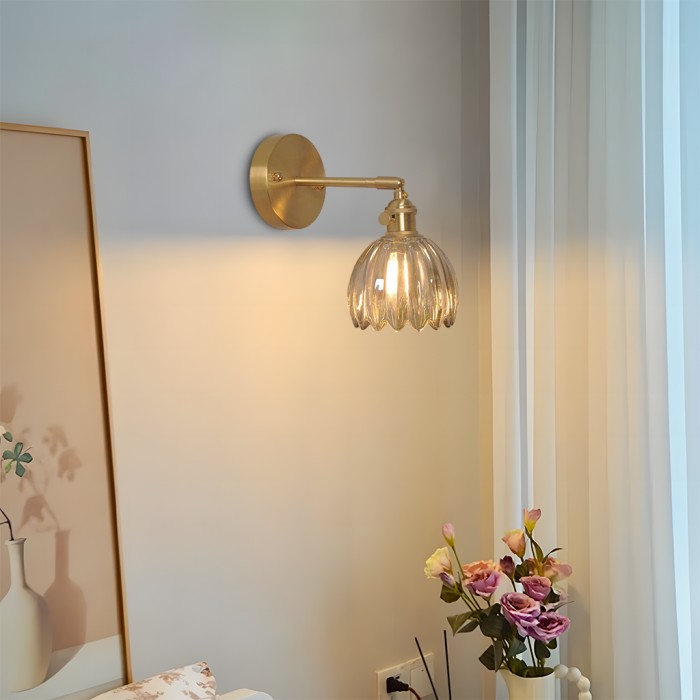 Freya Lotus glazen wandlamp
