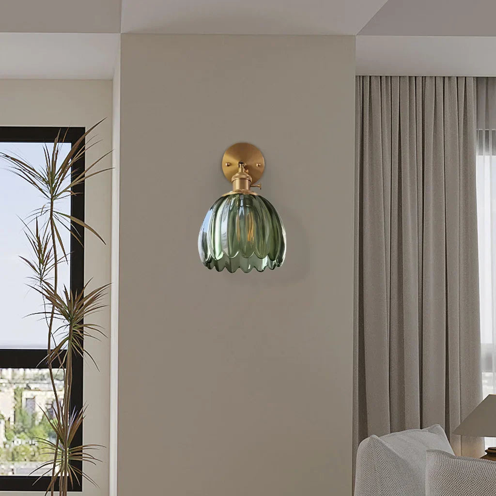 Freya Lotus glazen wandlamp