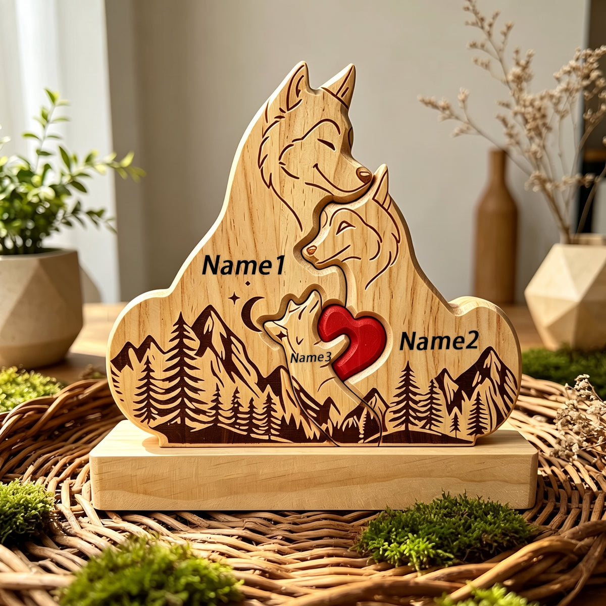 Wood Fox Family Puzzel