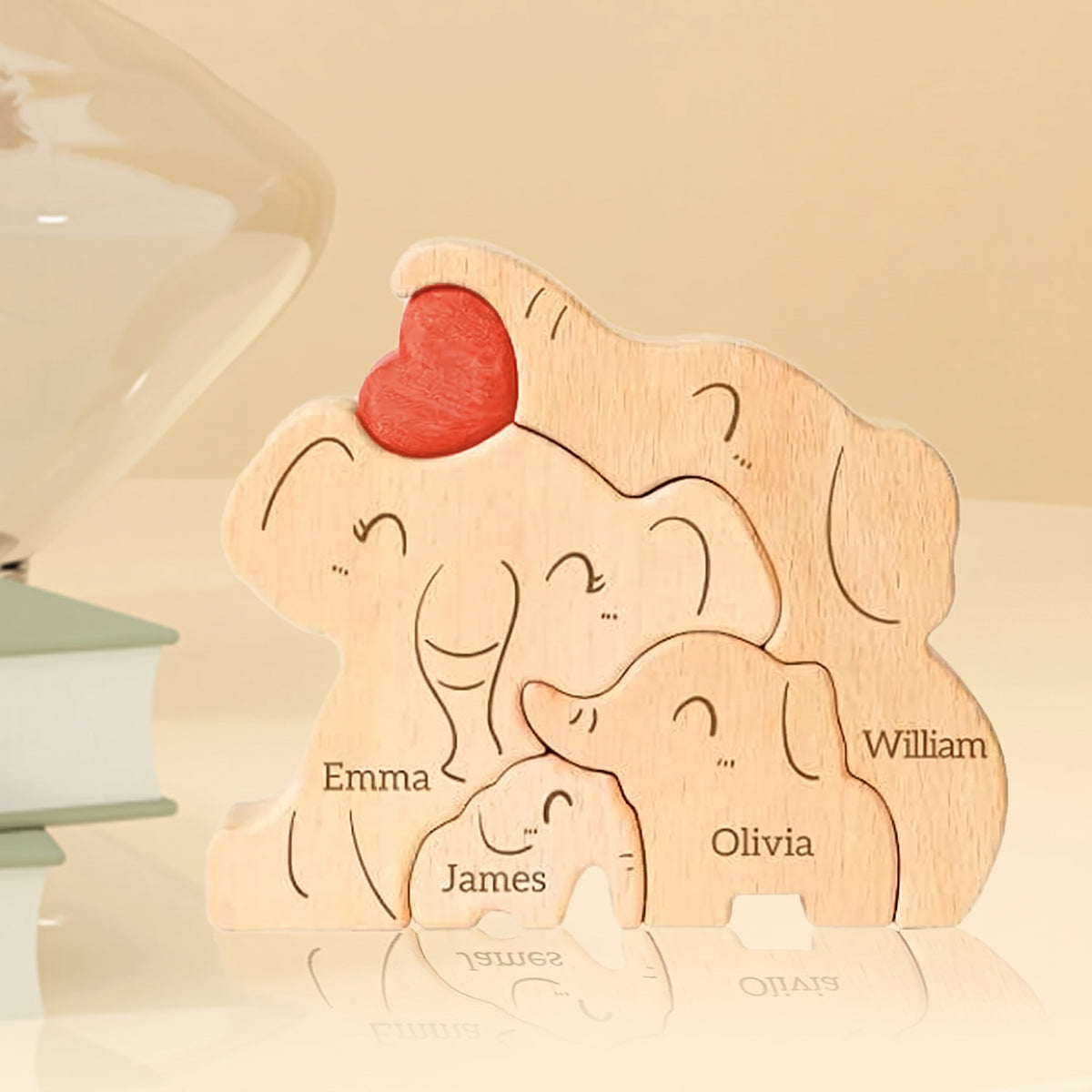 Wood Elephant Family Puzzel