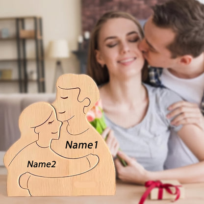 Wood Family Hug Puzzel