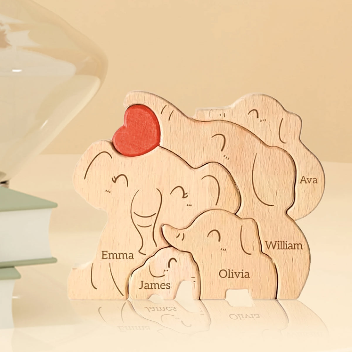 Wood Elephant Family Puzzel