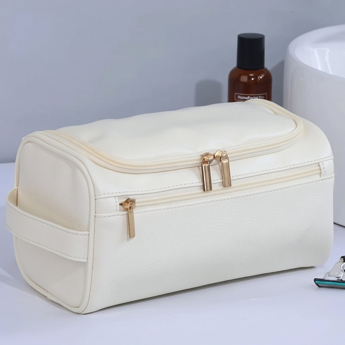 Hangende Toilettas voor Heren & Dames - Luxe PU-Lederen Dopp Kit