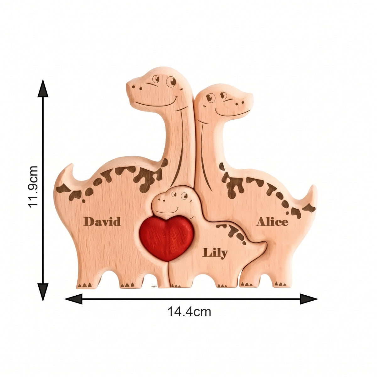 Wood Dino Family Puzzel