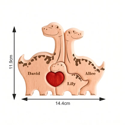 Wood Dino Family Puzzel