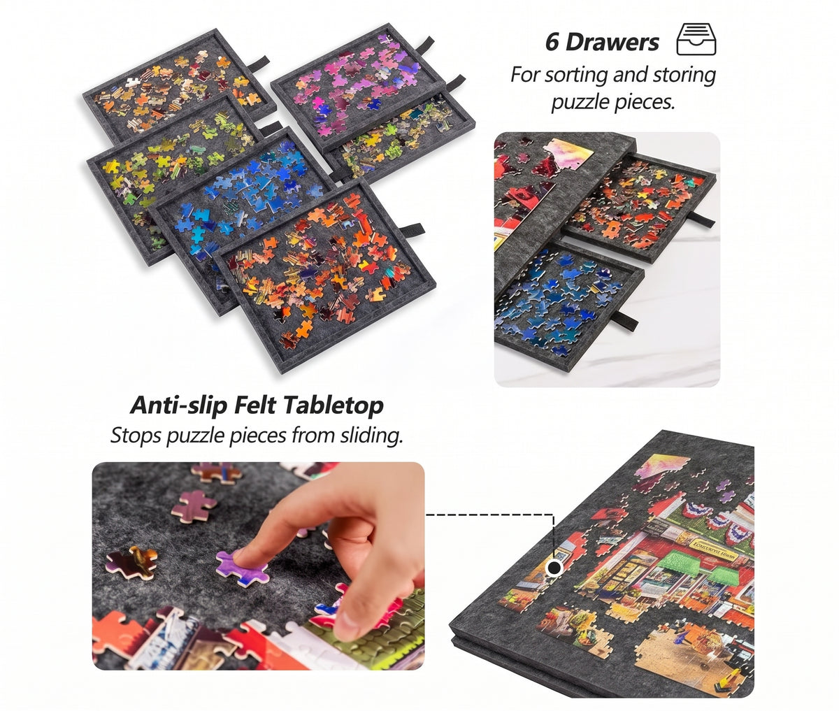 Draagbare Puzzelmat met 6 Lades