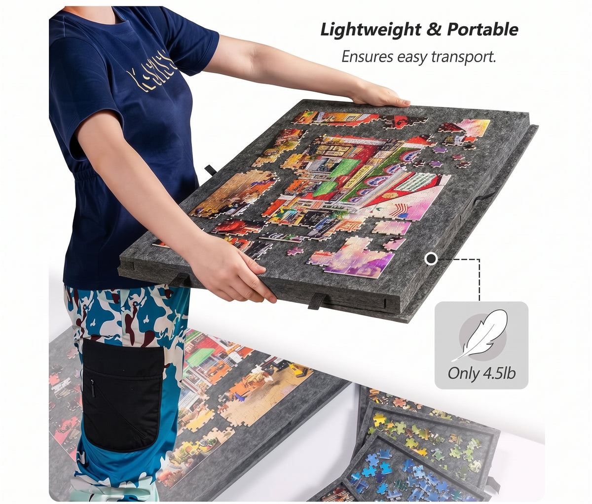Draagbare Puzzelmat met 6 Lades