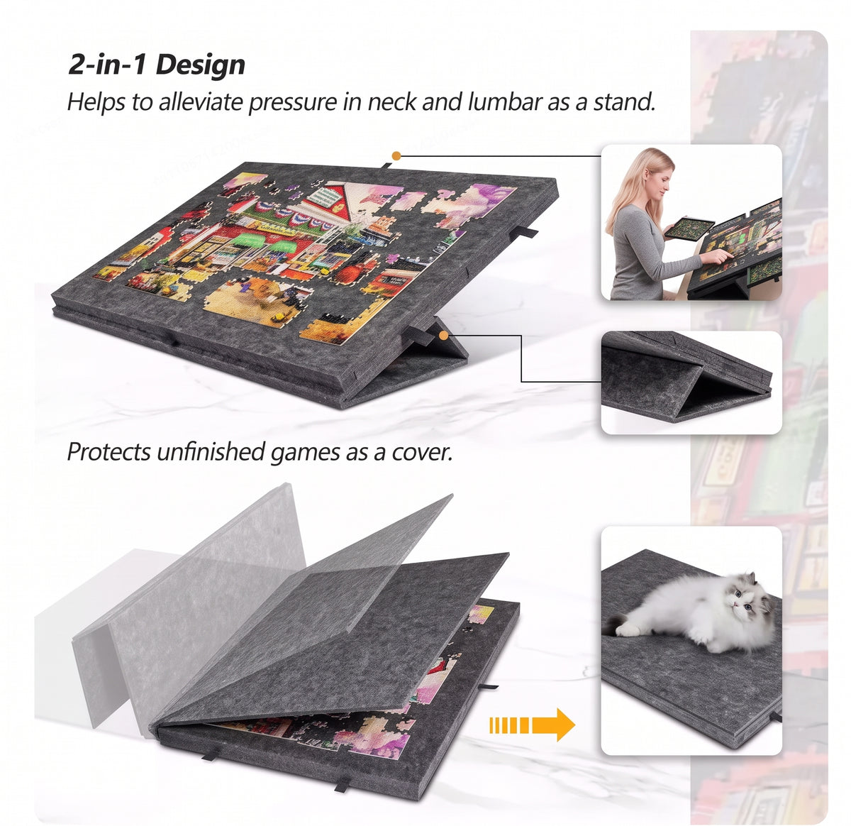Draagbare Puzzelmat met 6 Lades